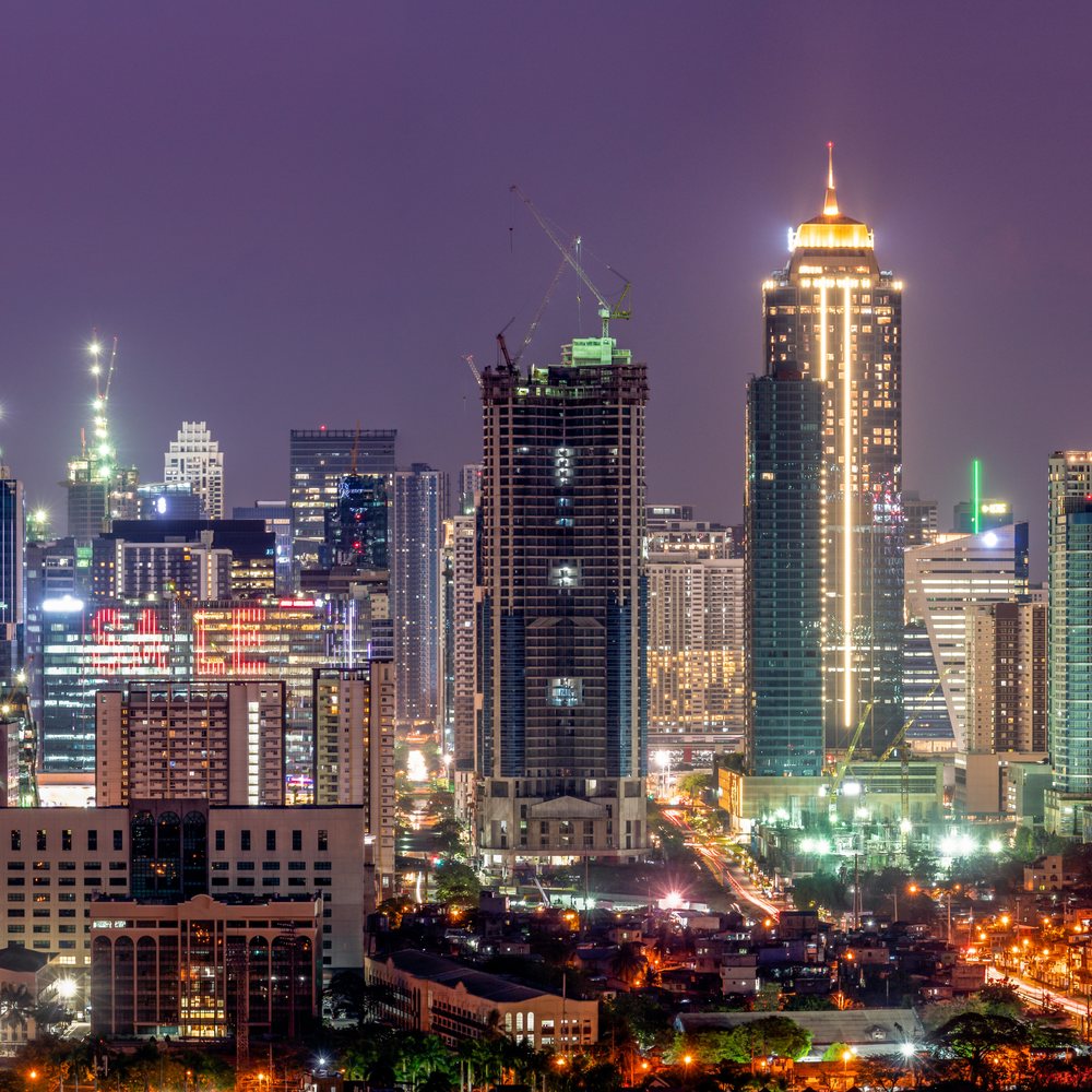 Bonifacio Global City skyline at night, Metro Manila